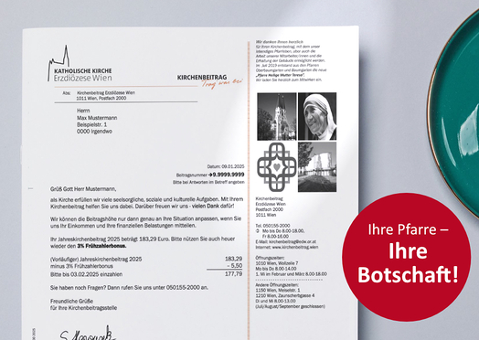 Pfarrbotschaft auf der Kichenbeitragsnachricht / Canva Pfarrbotschaft auf der Kichenbeitragsnachricht