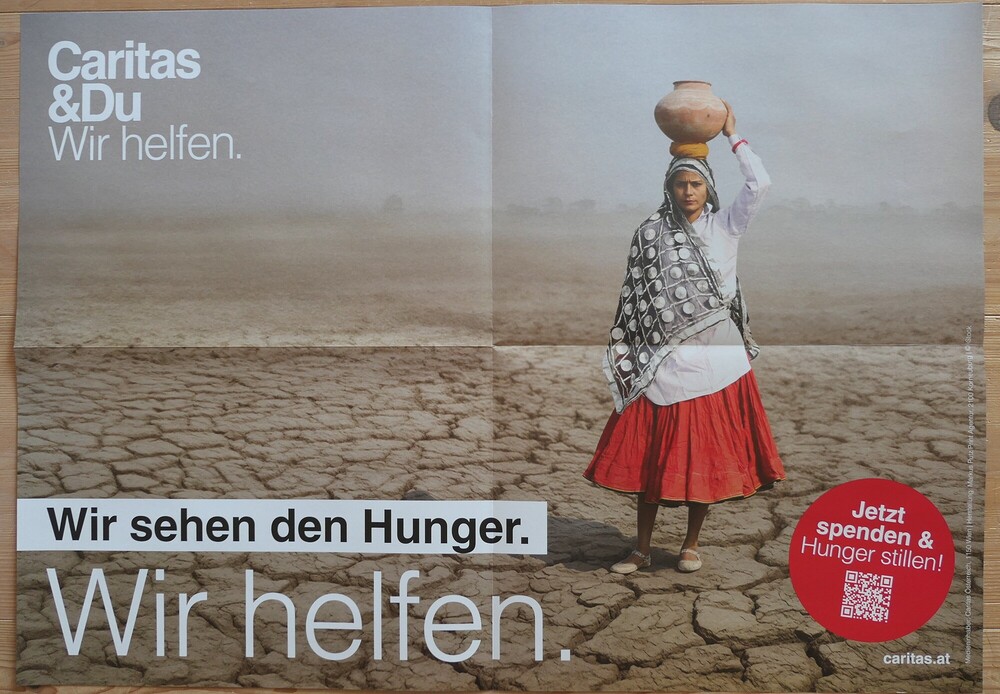 Plakat der Caritas für die Augustsammlung