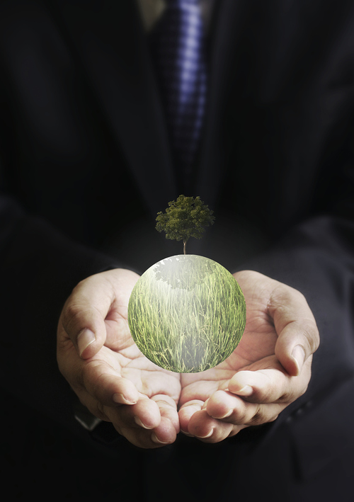 Save the earth and plantation concept